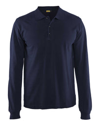 3388 Poloshirt lange mouwen - Marineblauw