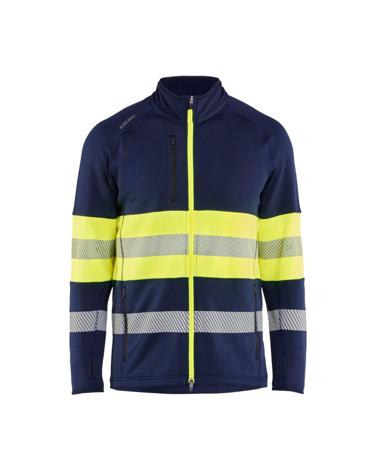 4712 Fleecejack High Vis - Marine/High Vis Geel