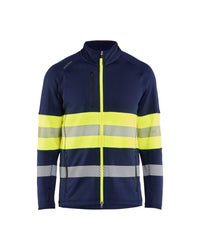 4712 Fleecejack High Vis - Marine/High Vis Geel
