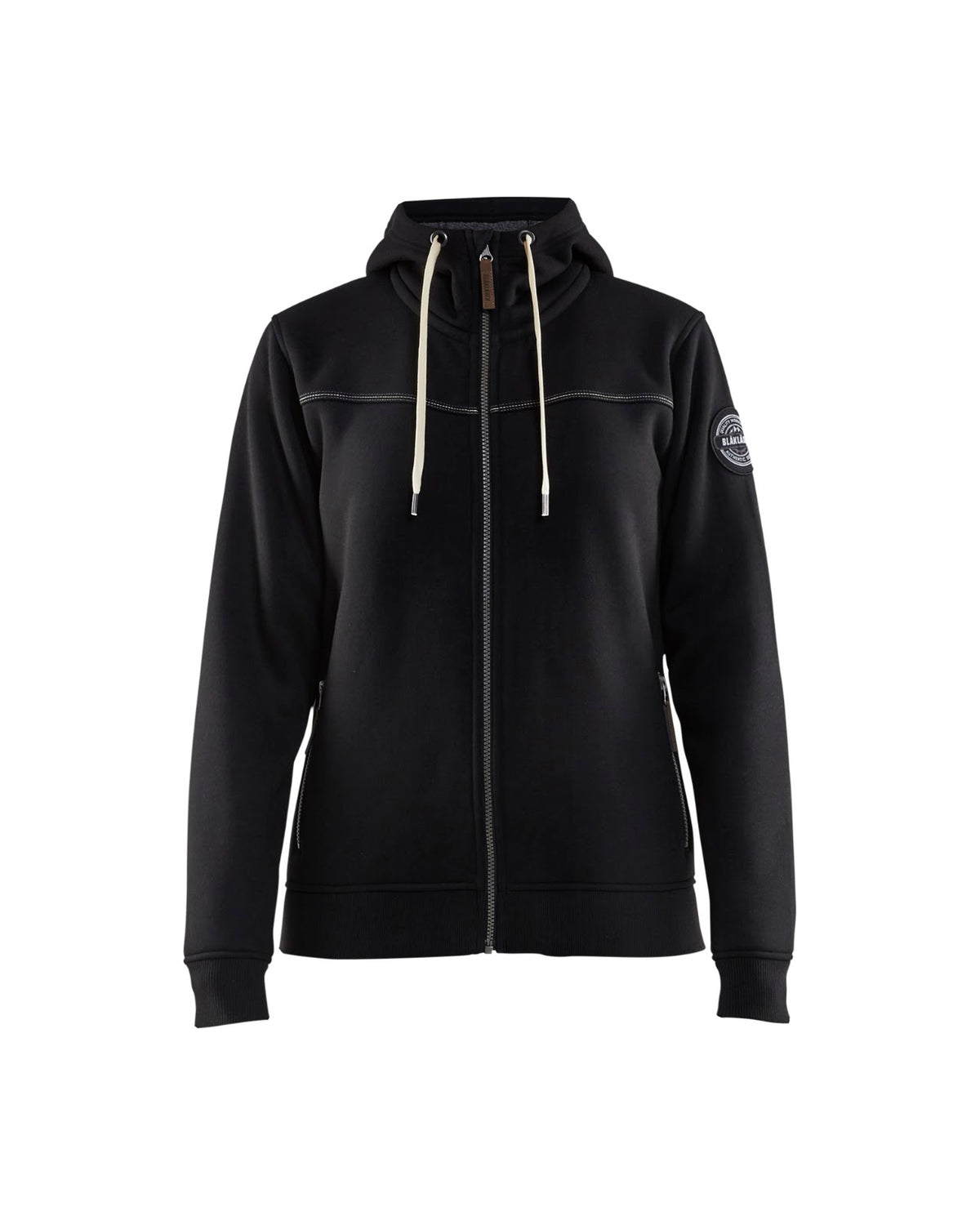 4974 Dames Hooded sweatshirt met rits gevoerd - Zwart
