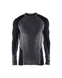 4897 Onderhemd merinowol WARM - Medium grijs/Zwart