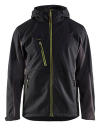 4753 Softshell jack - Zwart/High Vis Geel
