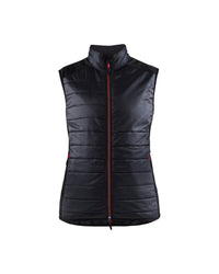 3864 Dames gevoerde bodywarmer - Zwart/Rood