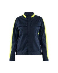 4443 Dames Industrie jack stretch - Donker marineblauw/High Vis Geel