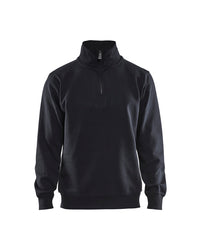 3365 Sweatshirt Jersey met halve rits - Zwart