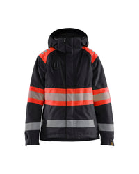 4470 Dames Winterjas High Vis - Zwart/High Vis Rood