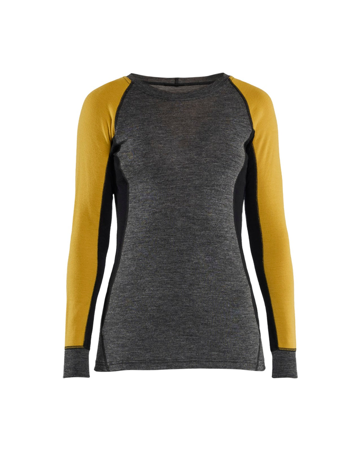 7200 Dames Onderhemd merinowol WARM - Medium grijs/Geel