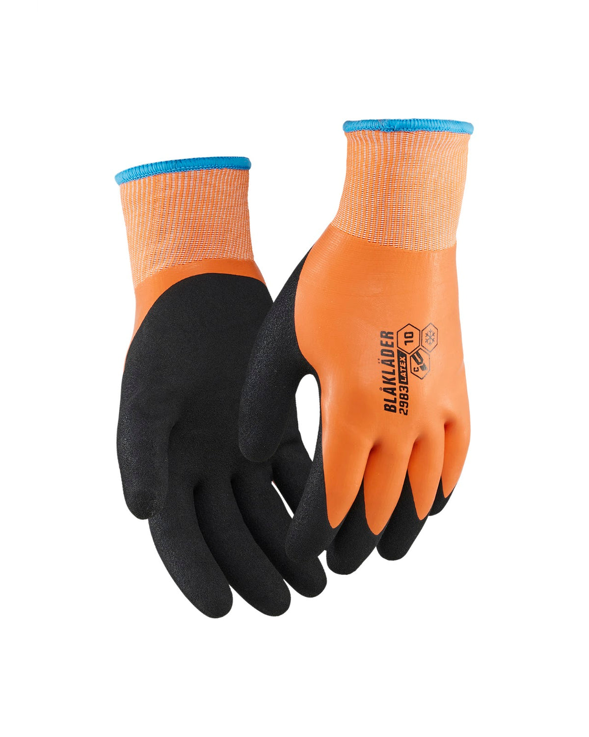 2983 Snijbestendige handschoenen C Latex-gedipt gevoerd waterdicht - High Vis Oranje