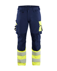 1126 High Vis werkbroek 4-weg stretch - Marine/High Vis Geel