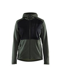 3542 Dames Hooded sweatshirt met rits - Herfstgroen/Zwart