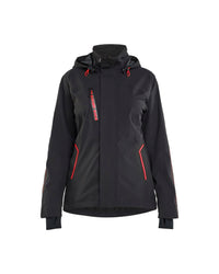 4403 Dames Shell Jack Stretch - Zwart/Rood