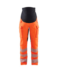 7100 High Vis Zwangerschapsbroek 4-weg stretch - High Vis Oranje/Zwart