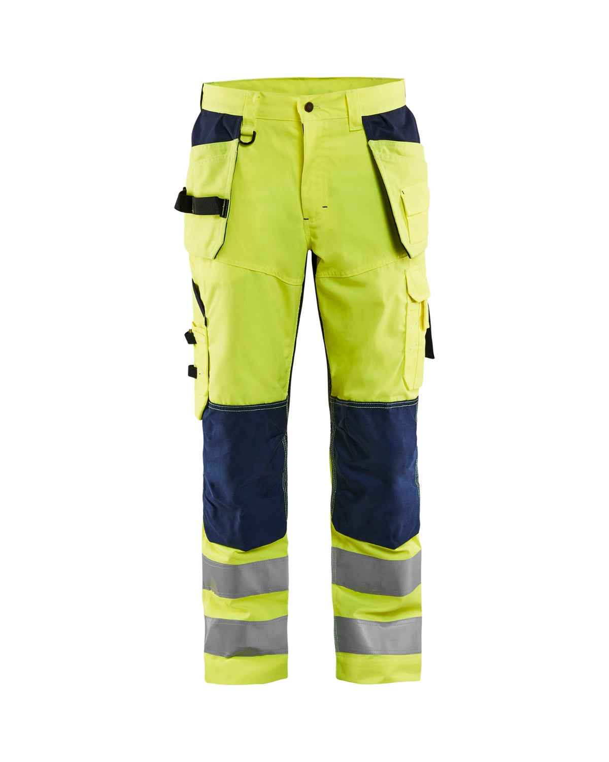 1565 High Vis Werkbroek met ventilatie en gereedschapszakken - High Vis Geel/Marineblauw