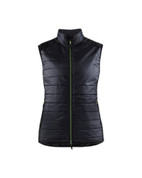 3864 Dames gevoerde bodywarmer - Zwart/High Vis Geel