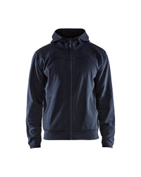 3363 Hooded sweatshirt met rits - Donker marineblauw/Zwart