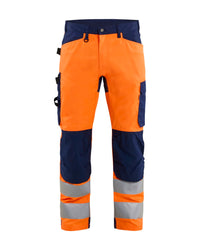 1703 High Vis Werkbroek - High Vis Oranje/Marineblauw