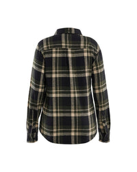 3218 Dames Overhemd Flanel - Donker herfstgroen/Zwart