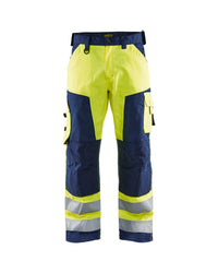 1566 High Vis Werkbroek - High Vis Geel/Marineblauw