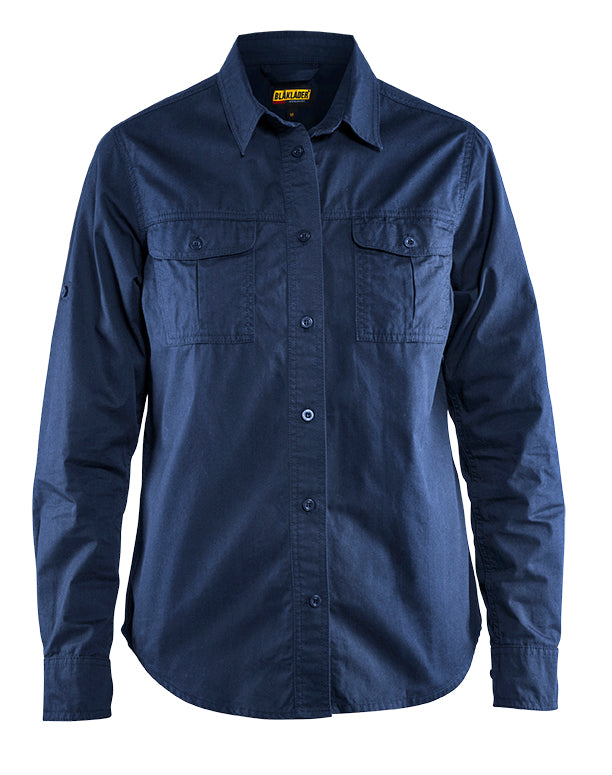 3208 Dames overhemd twill - Marineblauw