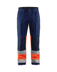 1551 High Vis Werkbroek met stretch - Marineblauw/Oranje