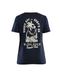 9417 Dames T-shirt Blåkläder Beach Club - Donker marineblauw