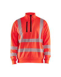3564 Sweatshirt met halve rits High Vis - High Vis Rood