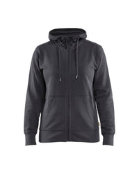 3395 Dames hooded sweatshirt met rits katoen - Medium grijs