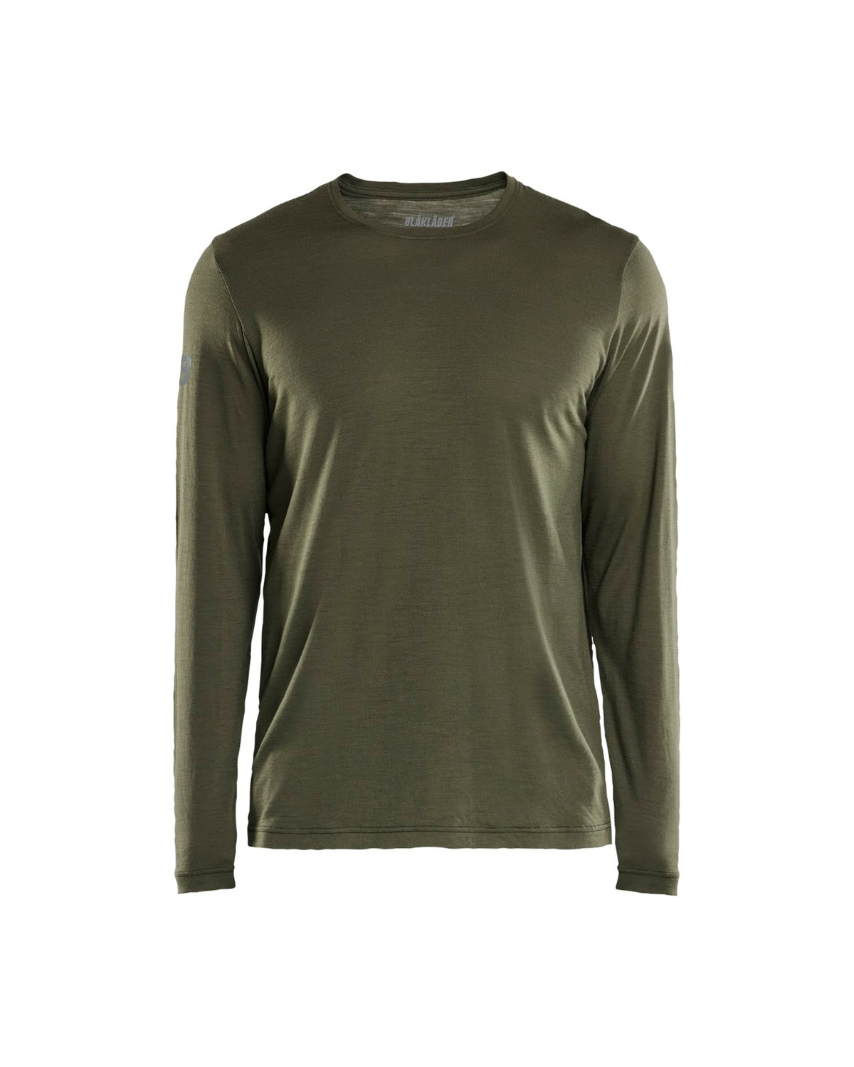 3538 T-shirt lange mouwen merinowol - Donker herfstgroen