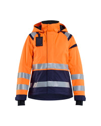 4904 Dames Shell jack High Vis - High Vis Oranje/Marineblauw