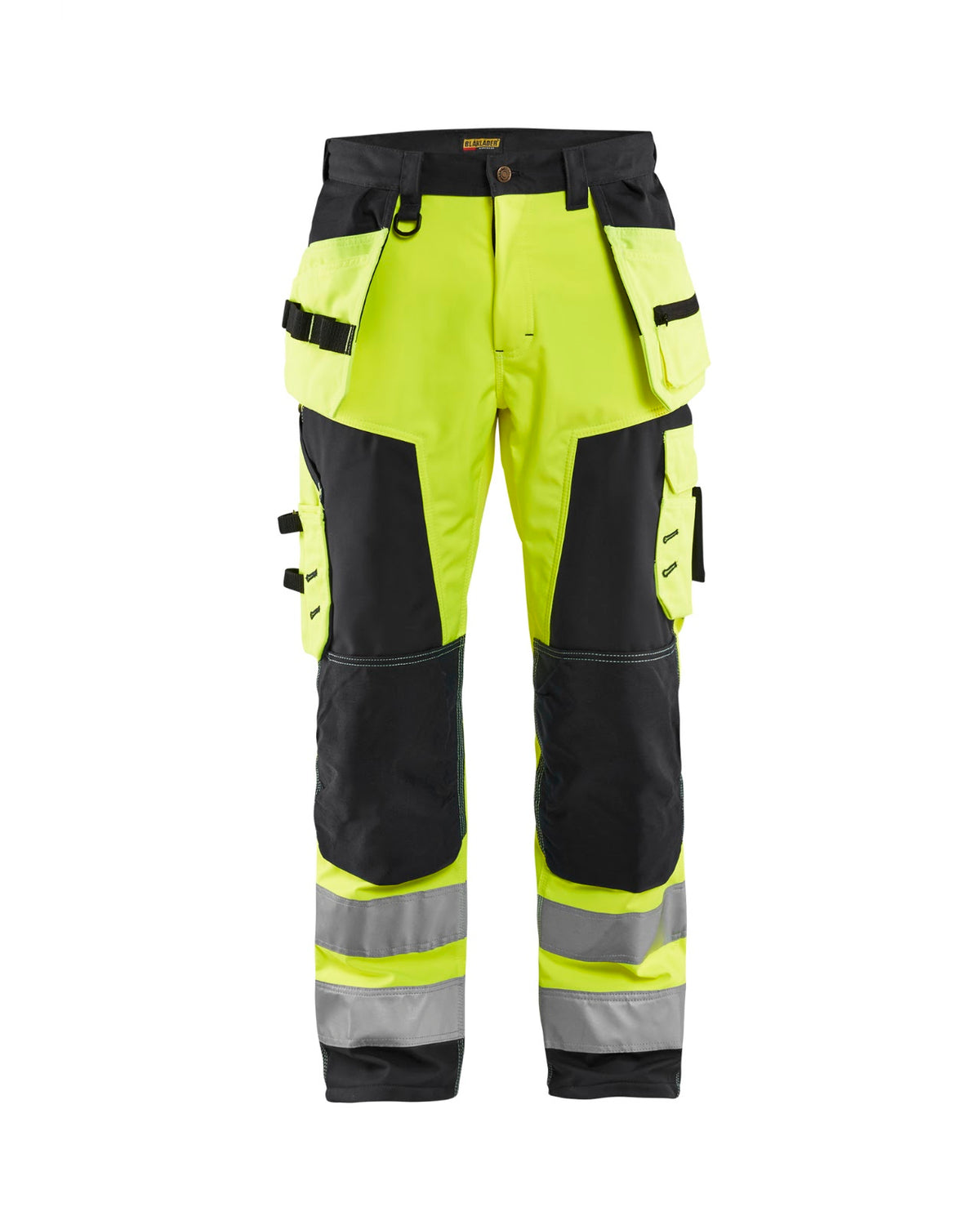 1567 High Vis werkbroek softshell met afneembare gereedschapszakken - High Vis Geel/Zwart