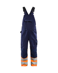 2662 High Vis bretelbroek - Marineblauw/Oranje