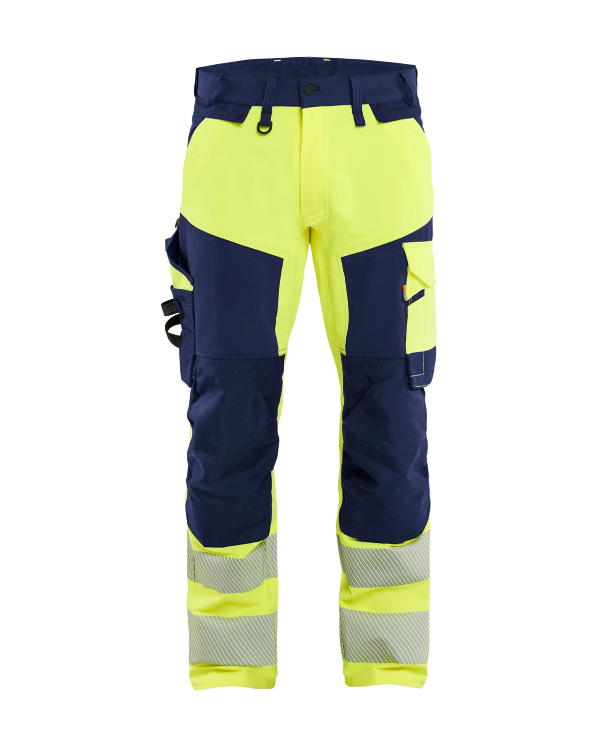 1124 High Vis werkbroek 4-weg stretch - High Vis Geel/Marineblauw