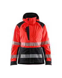 4436 Dames Shell jack High Vis - High Vis Rood/Zwart