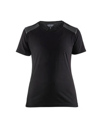 3479 Dames T-shirt bi-colour - Zwart/Donkergrijs