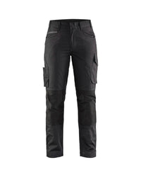 7195 Dames service werkbroek stretch - Zwart/Donkergrijs