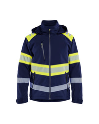 4489 Lichtgewicht softshell jack gevoerd high vis - Marine/High Vis Geel