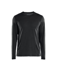 3538 T-shirt lange mouwen merinowol - Zwart