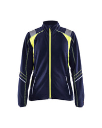 4973 Dames microfleecevest Visible - Marine/High Vis Geel
