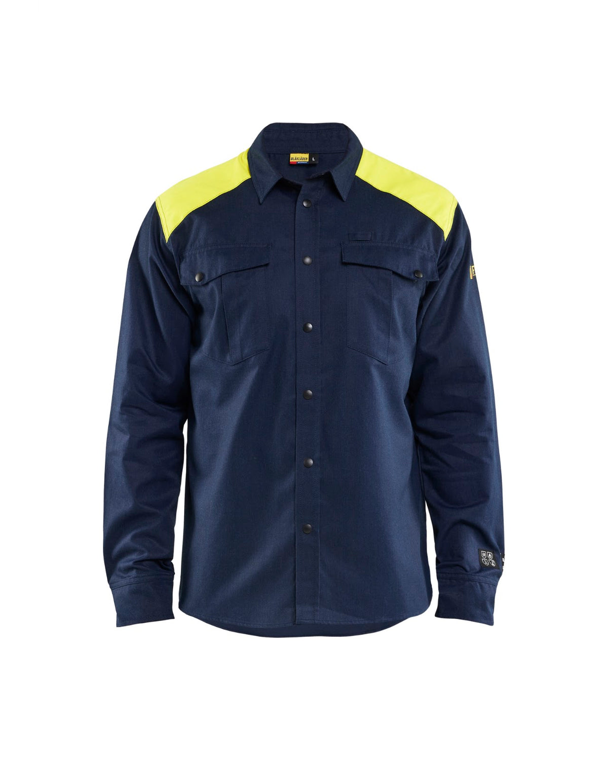 3238 Vlamvertragend Overhemd Inherent - Marine/High Vis Geel