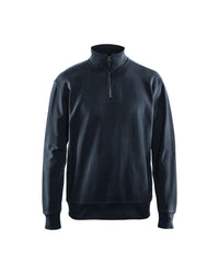 3369 Sweatshirt met halve rits - Donker marineblauw
