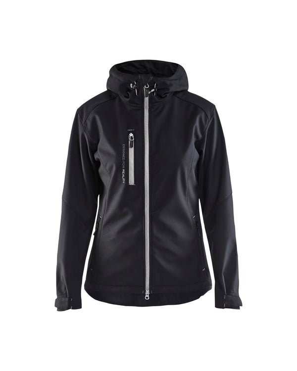 4919 Dames softshell jack - Zwart/Zilver