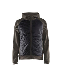 3463 Hooded Hybride sweatshirt met rits - Groen/Zwart