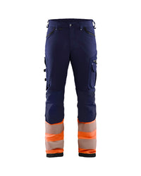 1193 High Vis Werkbroek 4-weg stretch - Marineblauw/Oranje