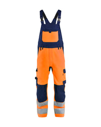 2663 High Vis bretelbroek - High Vis Oranje/Marineblauw