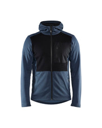3540 Hooded sweatshirt met rits - Gevoelloos blauw/Zwart