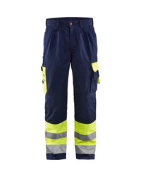 1584 High Vis Werkbroek - High Vis Geel/Marineblauw