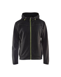 3363 Hooded sweatshirt met rits - Zwart/High Vis Geel