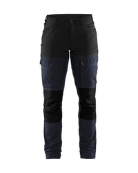 7166 Dames Service werkbroek stretch - Donker marineblauw/Zwart