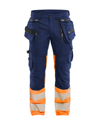1130 High Vis Werkbroek Stretch met gereedschapzakken - Marineblauw/Oranje