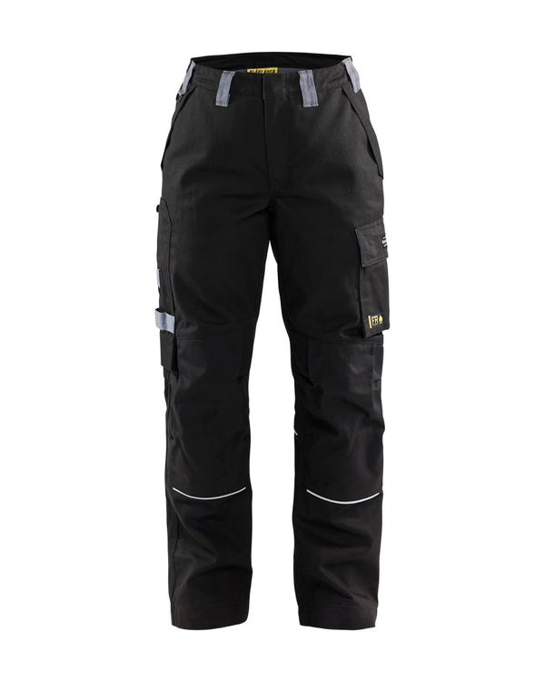 7173 Dames Vlamvertragende werkbroek - Zwart/Grijs